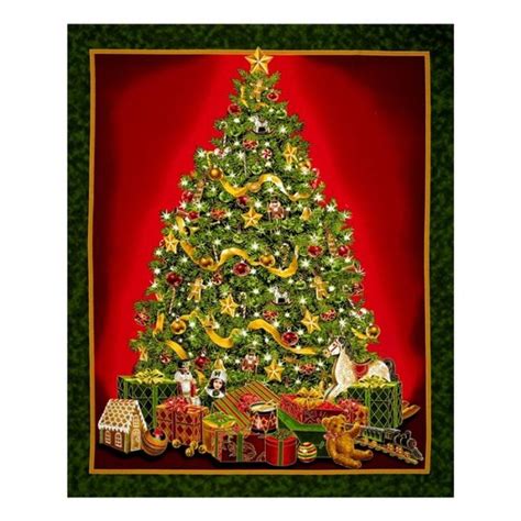 o christmas tree metallic 35in panel multi fabric|Amazon.com: Christmas Tree Fabric By The Yard.